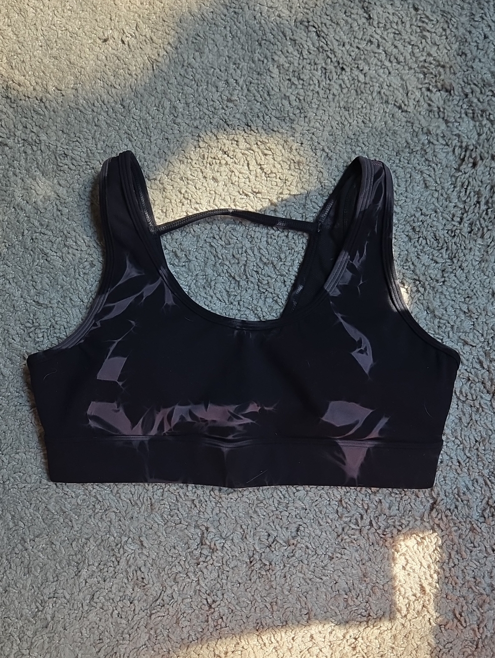 Curves And Combatboots Black Marble Sports Bra